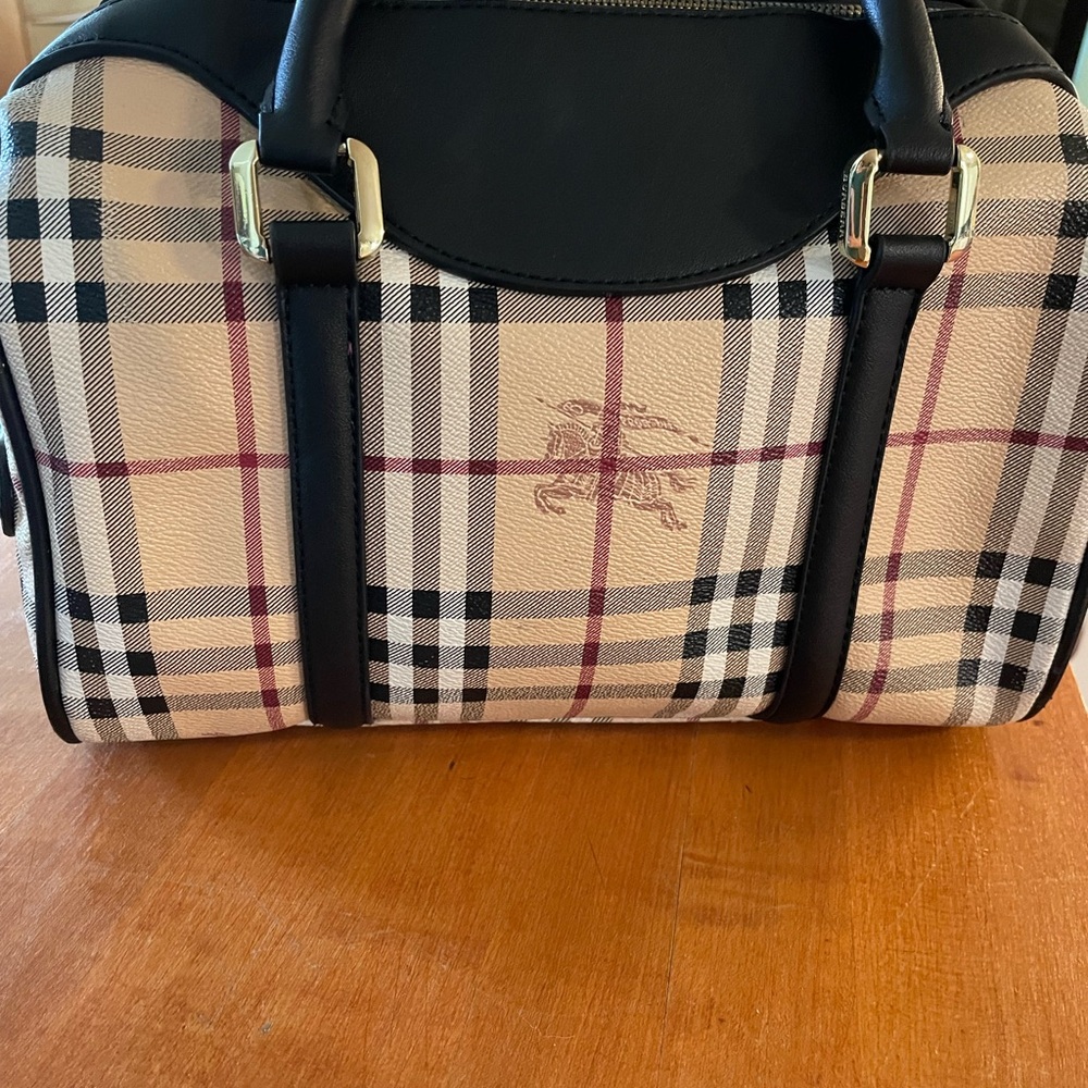 Classic Burberry Checked Satchel Bag